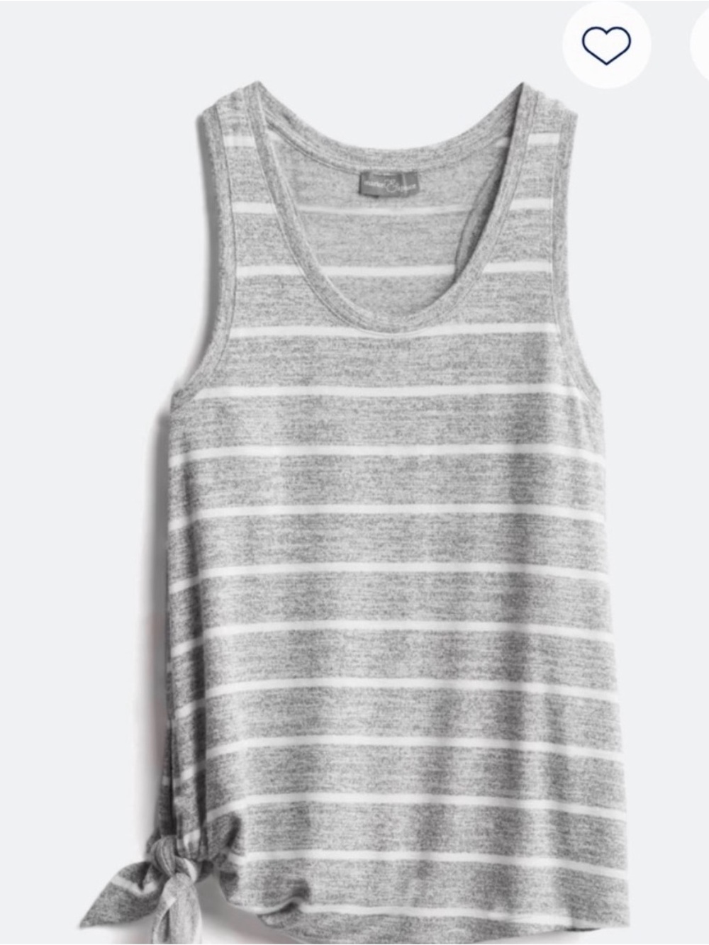 Market & Spruce Gray and White Striped Tie-Hem Tank Top